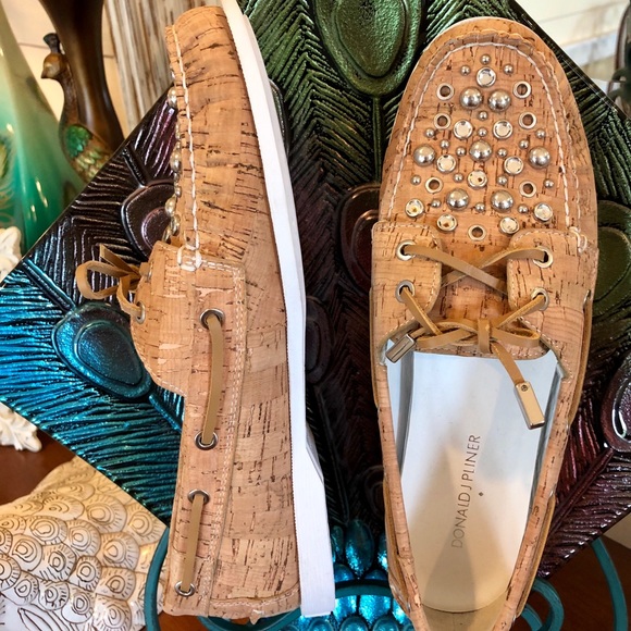 NWOT Sz 8.5 Donald Pliner natural cork loafers - Picture 4 of 8